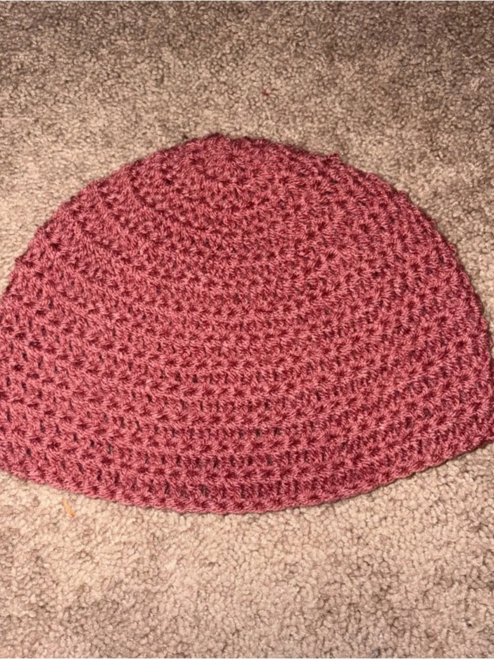 Handmade Dusty Rose Crochet Beanie - Women Accessories